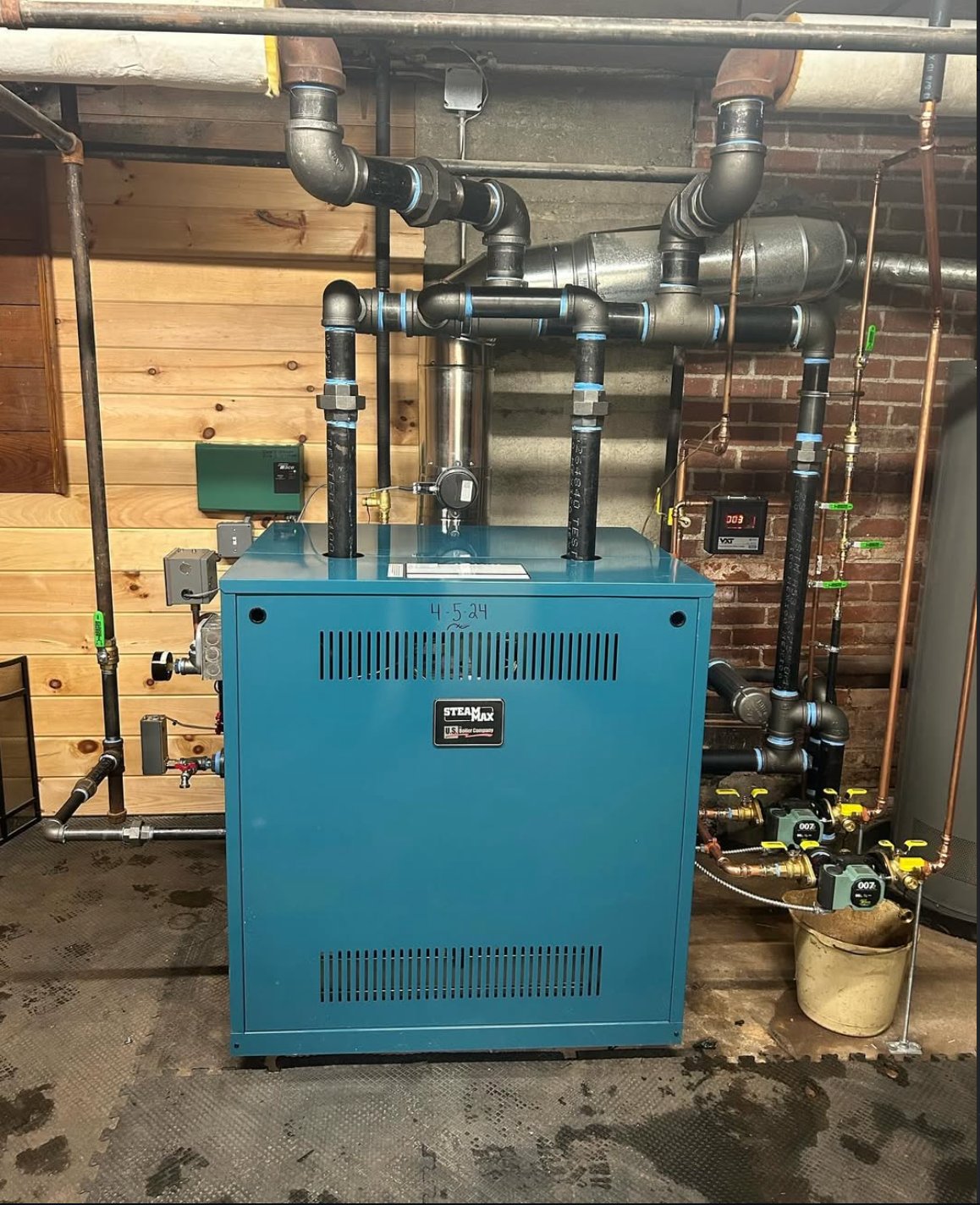 US Boiler SteamMax steam boiler installed by Eastwood Plumbing